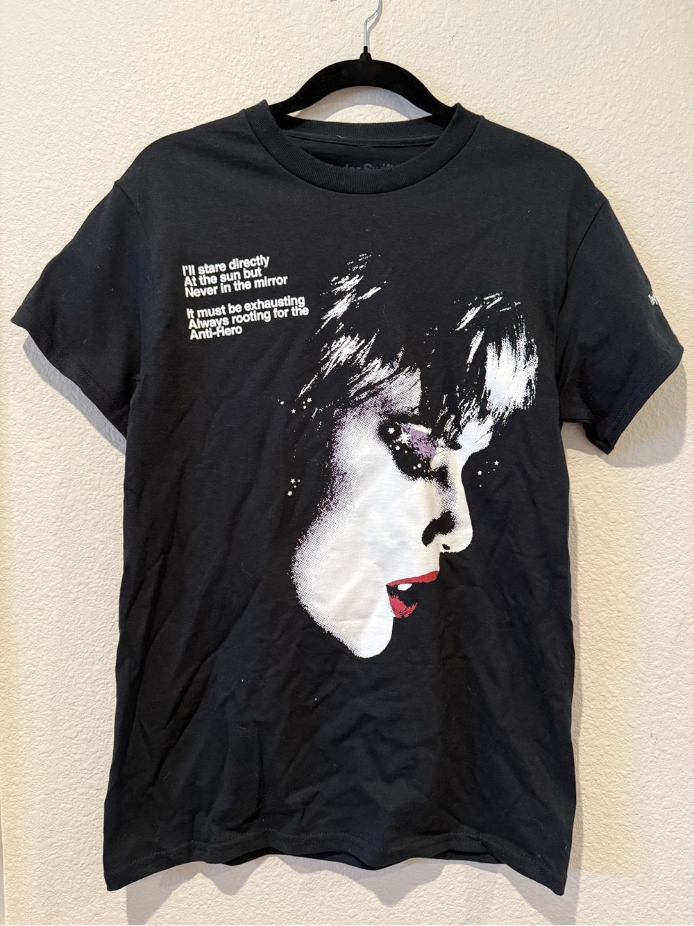 Black Taylor Swift Face Tee with Pop Color